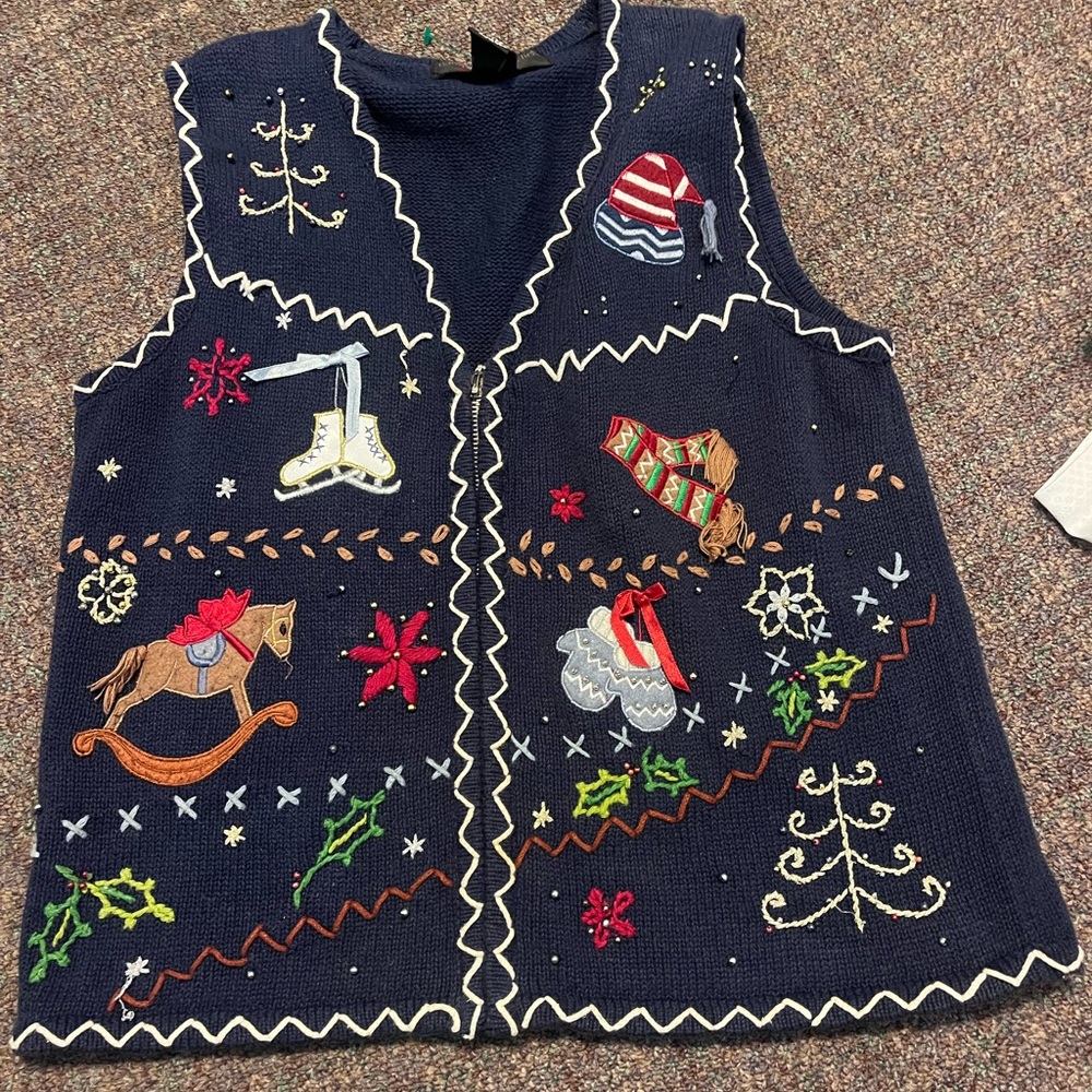 Festive Embroidered Holiday Vest